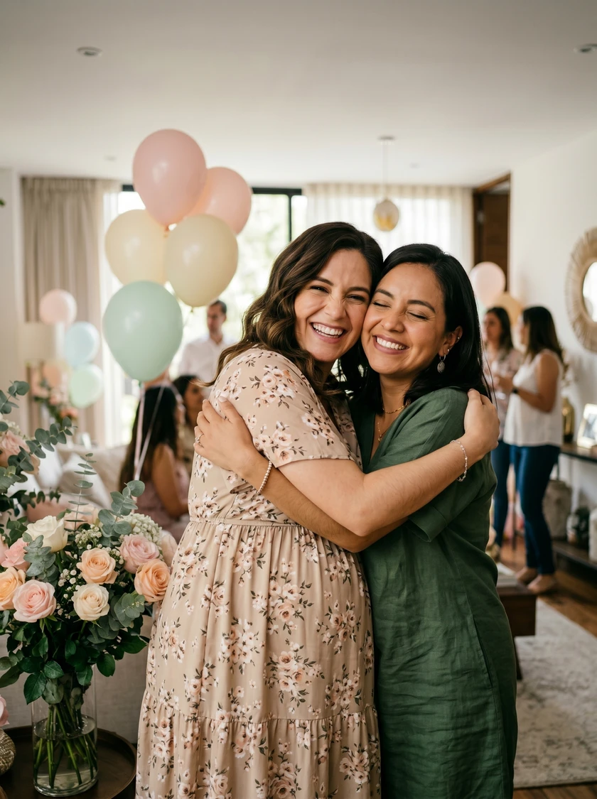 Invitadas disfrutando un baby shower animado por Joy Eventos CDMX